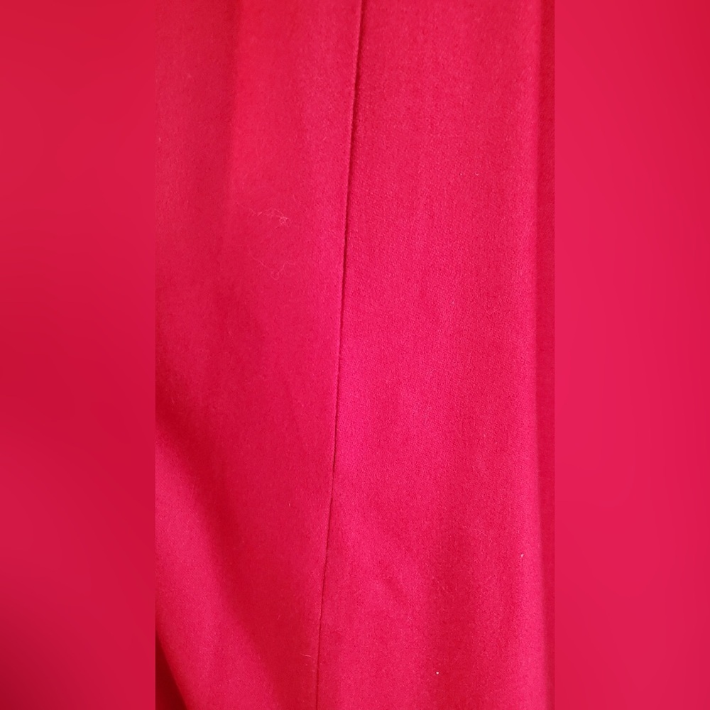VINTAGE Red Merino wool full length satin lined cape One Size - Picture 4 of 10